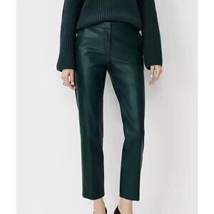 Ann Taylor High Rise Eva Ankle Pant Faux Leather Curvy SZ 2 Online Exclusive
